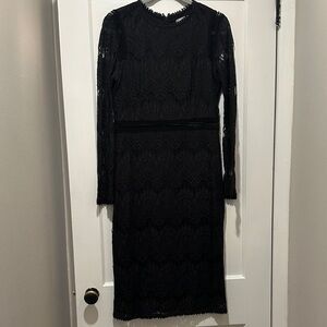Love By Design Black Long Sleeve Lace Dress
